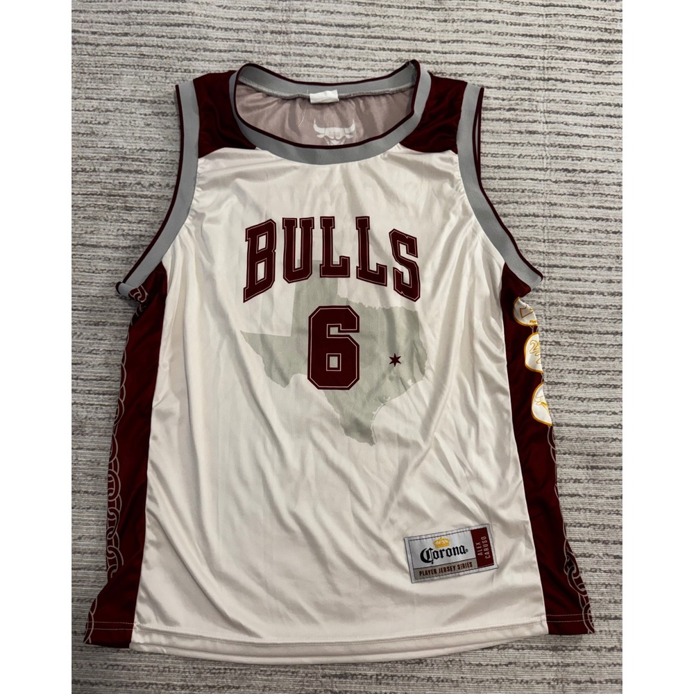 Kick10 Chicago Bulls Alex Caruso 6 Corona Player Jersey Series Texas White Large